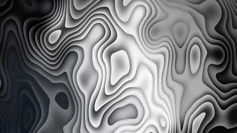 Abstract animation background with smooth, wavy lines in shades of black, white Stock Footage 311074511
