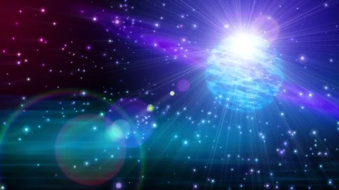 Abstract animation background space stylized stars rays particles loop Stock-Footage 99389308