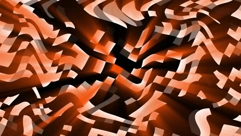 Abstract animation background with swirling orange, brown and black rectangular Stock Footage 315530497