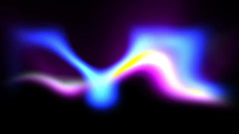 Abstract animation background with vibrant neon blue and purple waves on dark Stock Footage 314286270