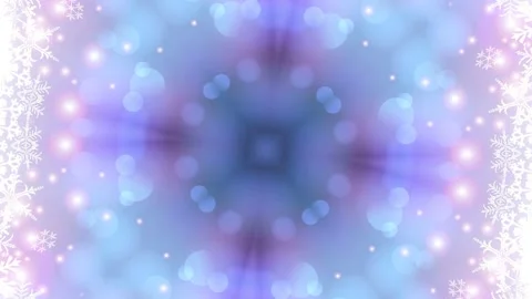 Abstract animation, Background video with winter blue and pink kaleidoscope Stock Footage 297719344