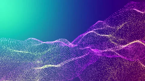 Abstract animation background with wave particles Stock Footage 146789394