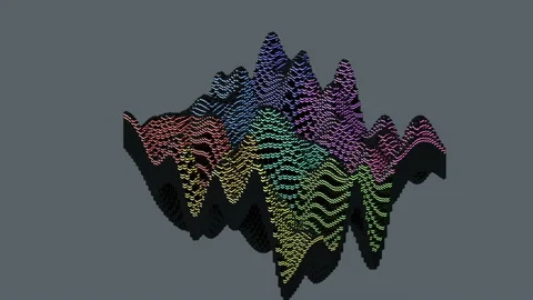 Abstract animation with beautiful light effects Mesh of pulsating geometric Stock Footage 116902678