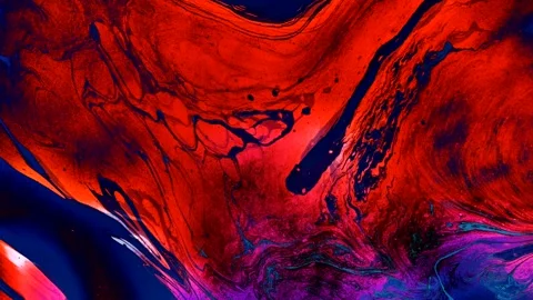 Abstract animation of beautiful red liquid marble moving. 4K Stock Footage 246842763