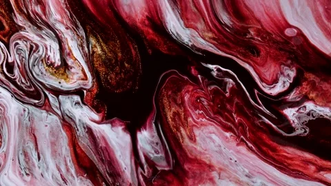 Abstract animation of beautiful red liquid marble moving. 4K Video stock 248890567