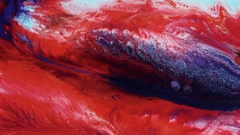 Abstract animation of beautiful red liquid marble moving. 4K Stock Footage 248892070