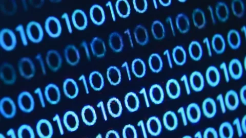 Abstract animation of binary code. binary code of 0 and 1 numbers Vídeo Stock 203825890