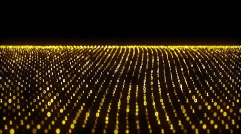 Abstract animation of the binary code waves with binary digits 1 and 0 and... Stock Photos