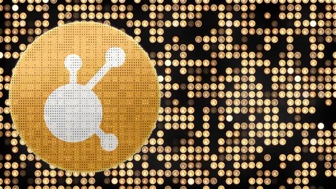 Abstract animation of bitc onnect currency sign in digital cyberspace Stock Footage 85439404