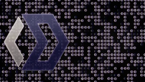 Abstract animation of Bitcoin blocknet bitshares blockchain crypto currency Stock Footage 85439748