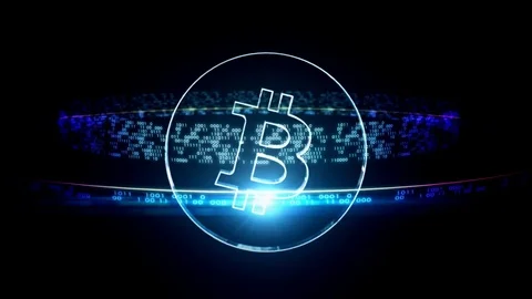Abstract animation of bitcoin crytocurrency Video stock 79279030