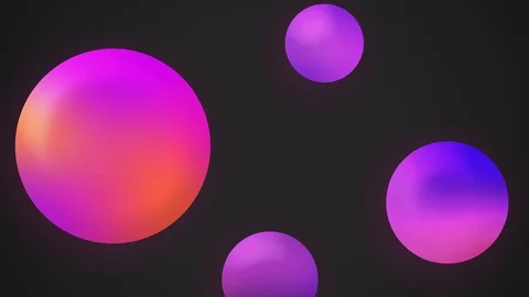 Abstract animation, black background, gradient bubbles. Flying geometric objects Stock Footage 113672987
