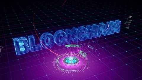 Abstract animation of Blockchain test formed by particles Stock Footage 84598789