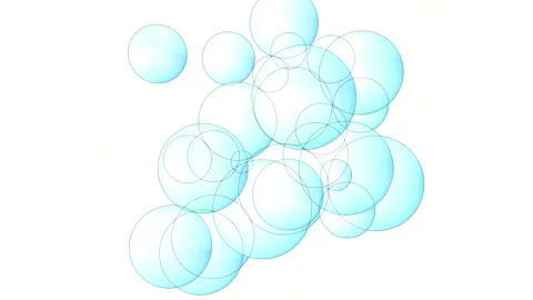 Abstract animation of blue bubbles of geometric shapes. Stock Footage 264753768