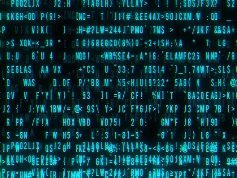 Abstract Animation Blue Digital Binary Data Stock Footage 75750189