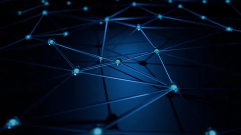 Abstract animation of blue glass plexus structure resembling network Stock Footage 331529194