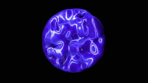 Abstract animation of a blue liquid in a sphere. 3D animation Stock Footage 228859420