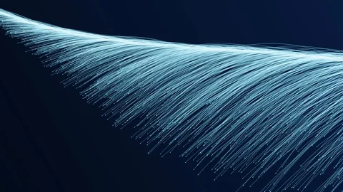 Abstract animation of blue rays falls on the dark background. 動画素材 125232018