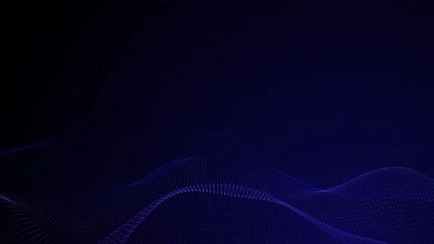 Abstract animation of blue waves, digital particles, cybertech background, .. Stock Footage 319028162