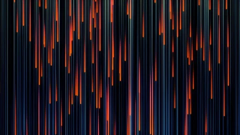 Abstract animation of bright digital rain of vertical colorful lines. Animation Stock Footage