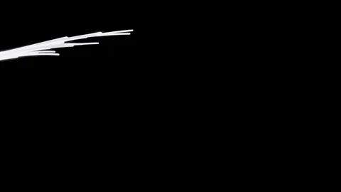 Abstract animation of bright neon stream of white neon rays flying on the black Stock Footage 118547017