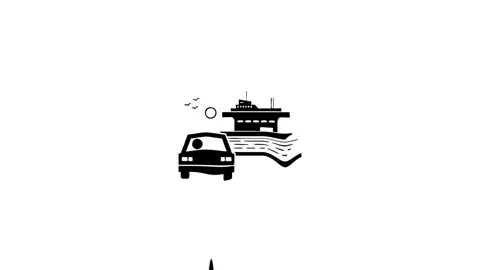 Abstract animation of car and building warping Stock Footage 327761612