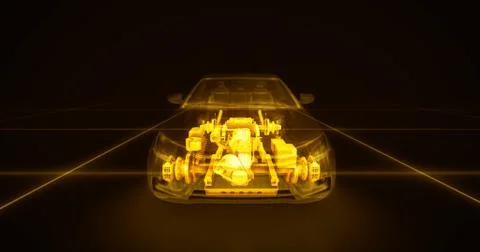 Abstract animation of a car in Illustrazione stock