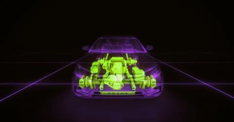Abstract animation of a car in Illustrazione stock