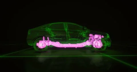 Abstract animation of a car in イラスト素材