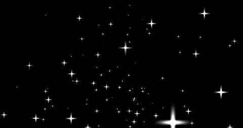 Abstract animation of chaotic falling stars with glowing trails on dark seamless Stock Footage 307488729