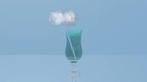 Abstract animation of cloud over the glass with sea water 스톡 동영상 135046391