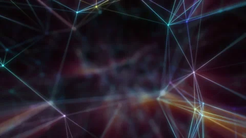 Abstract animation of colored neon rays on a dark background. Stock Footage 124024344