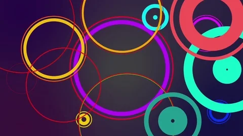 Abstract Animation Colored Rings Stock Footage 73544474
