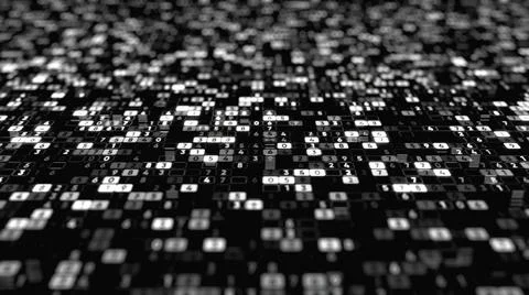 Abstract animation of columns with white digits changing their values on the Stock Illustration