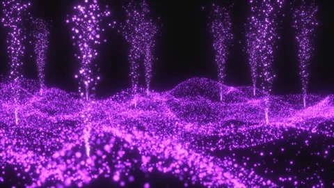 Abstract animation consisting of lots of glowing purple dots Stock-Footage 304864097