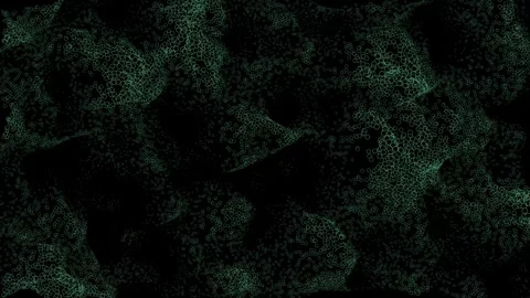 Abstract animation of a dense moving mass of green wireframe circles Vídeos de archivo 335174811