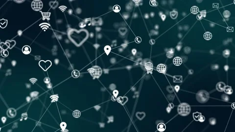 Abstract animation of devices on internet using network connection. Concept of Stock Footage 239365606