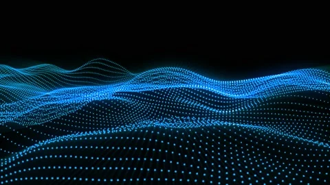 Abstract Animation Digital Blue Particles Wave With A Black Background 스톡 동영상 203281756