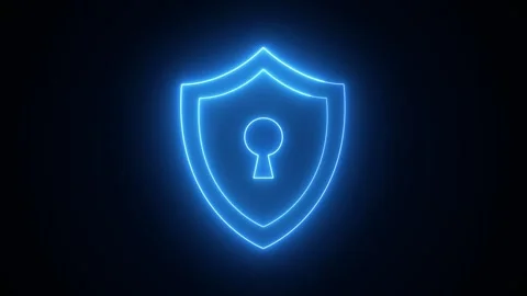 Abstract animation of digital data protection security shield with network .. Stock Footage 306638698