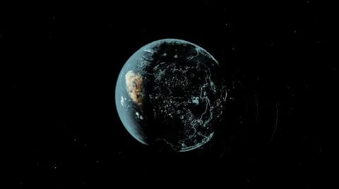 Abstract animation of digital Earth Globe rotating with digital data globe loop イラスト素材