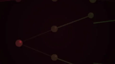 Abstract animation of digital network nodes connecting with glowing lines o.. 스톡 동영상 346317256