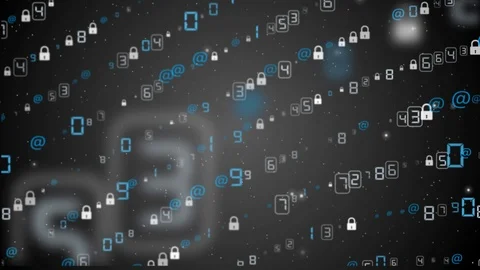 Abstract animation of a digital padlock in cyber space Video stock 107181269