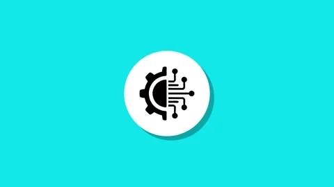 Abstract animation of digital technology gear and circuit board emerging fr.. Stock Footage 327762538