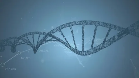 Abstract animation of DNA and plexus. Loop animation Stock Footage 77434472