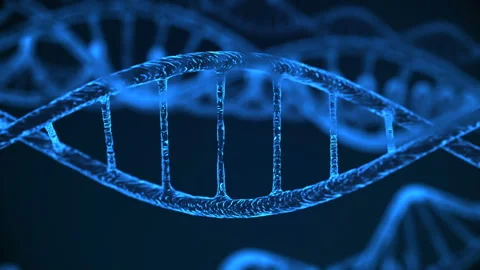 Abstract animation of DNA. Blue Background. Stock Footage 133765684