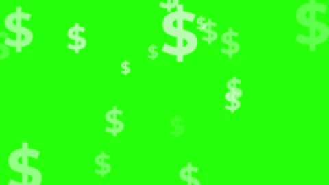 Abstract animation of dollar signs. Multiple white US dollar symbols falling on Stock Footage 314339694