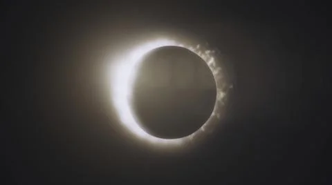 Abstract animation of eclipse of sun. Moon closes sun leaving ring of fire on Stock Illustration