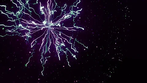 Abstract animation of electrostatic plasma sphere and beautiful zippers on the Stock Footage 121425009
