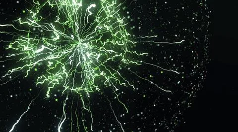 Abstract animation of electrostatic plasma sphere and beautiful zippers on the Stock Illustration