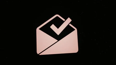 Abstract animation of the email icon decaying into multicolored moving particles Stock Illustration
